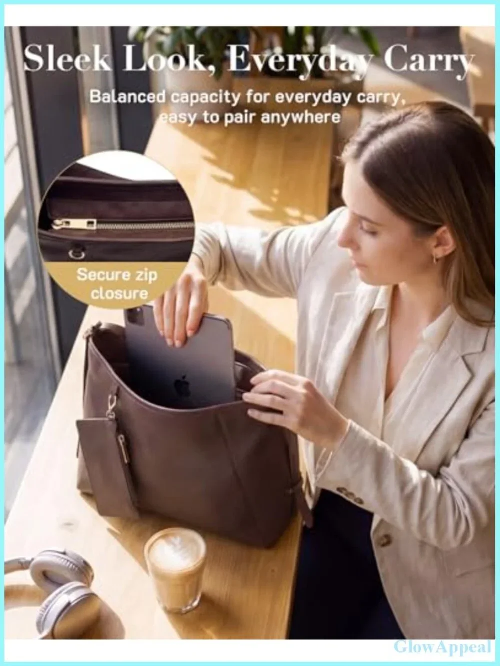 Hobo Bag for Women PU Leather Crossbody Tote Multi-Pocket Zipper with